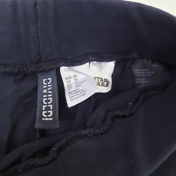 Star Wars Leggings Jersey Knit Size XS Black Silver Lettering H&M - Picture 6 of 8